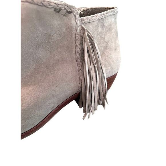 Sam Edelman Paige Fringe Ankle Booties Taupe Suede boots size 6 - Picture 5 of 12